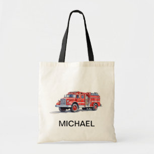 Bolso De Tela Nombre personalizado del Camión Rojo Moderno