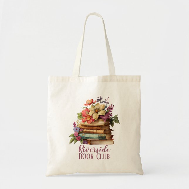 Bolso De Tela Nombre personalizado del club de libros (Frente)