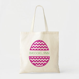 Bolso De Tela Nombre personalizado del huevo rosa de Pascua