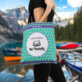 Bolso De Tela Nombre personalizado del patrón de agua verde retr