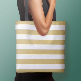 Bolso De Tela Nombre personalizado del patrón rayado moderno dor