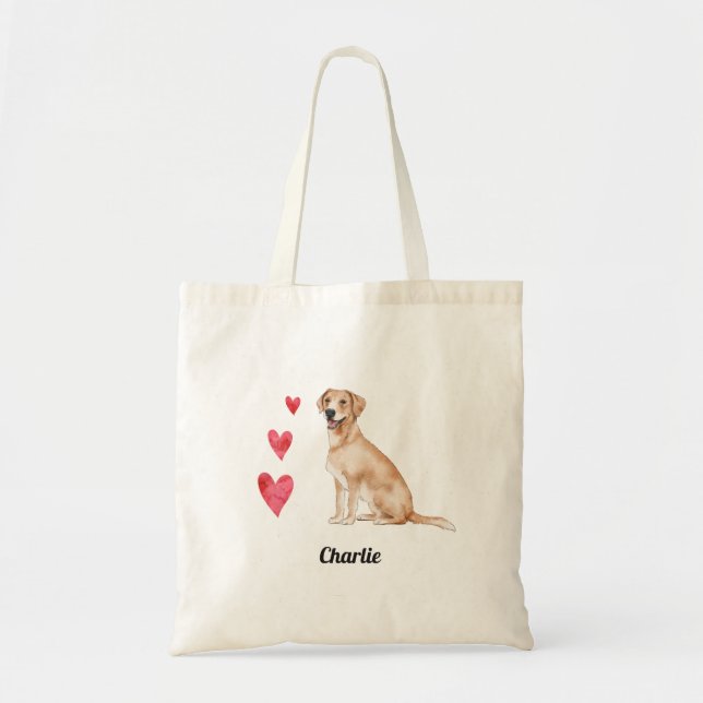 Bolso De Tela Nombre personalizado del perro recuperador de labr (Frente)