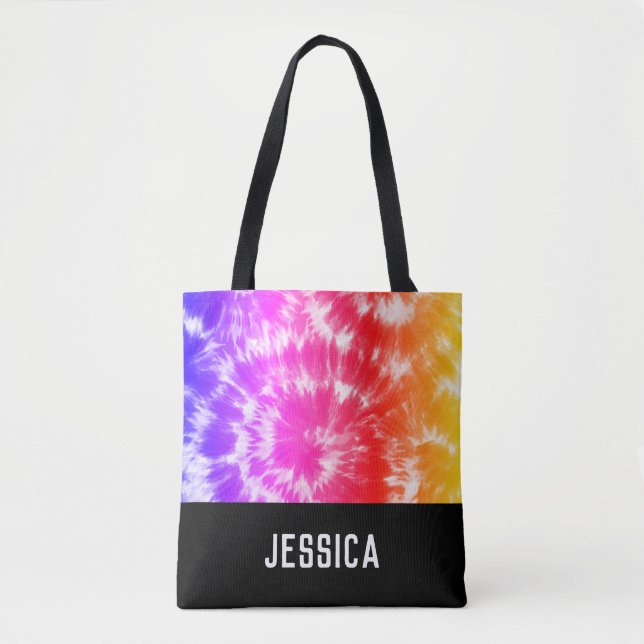 Bolso De Tela Nombre personalizado del tinte de tinta del arcoir (Anverso)