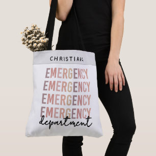 Bolso De Tela Nombre personalizado Departamento de emergencias E