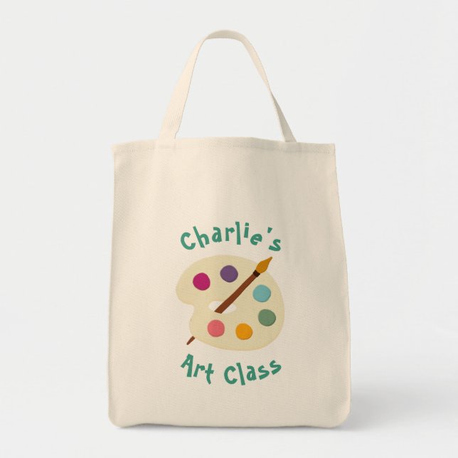 Bolso De Tela NOMBRE personalizado Escuela de arte Artista creat (Frente)