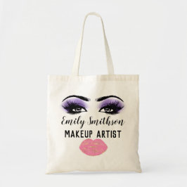Bolso De Tela Nombre personalizado Eyelashes maquillaje Artista 