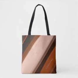 Bolso De Tela Nombre Personalizado Falso Madera Elegante