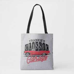 Bolso De Tela NOMBRE personalizado Faux Neon 1950's Classic Car