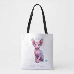 Bolso De Tela Nombre personalizado Foto recortada Sfinx Cat pers