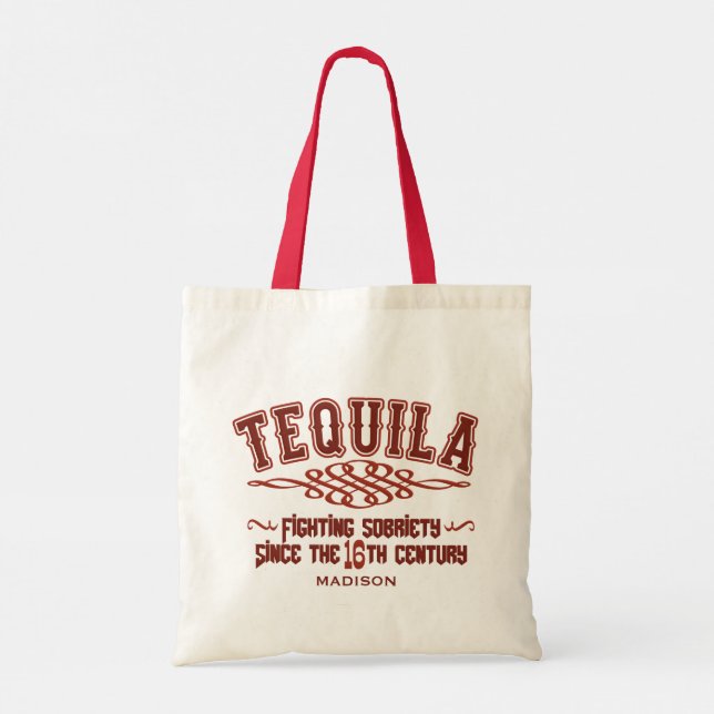 Bolso De Tela Nombre personalizado Funny TEQUILA Tote Bag (Reverso)