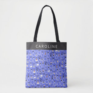 Bolso De Tela Nombre personalizado Halloween Purple Mad Scientis