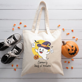 Bolso De Tela Nombre personalizado Halloween Trick o Traer a un 
