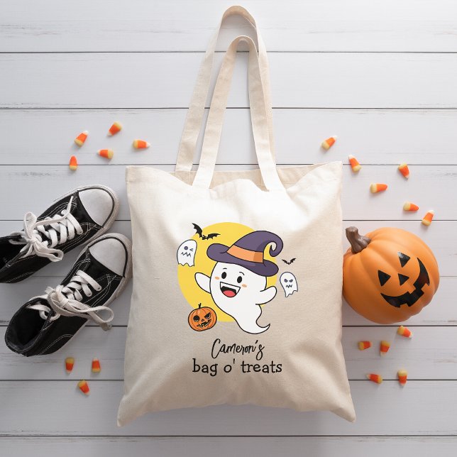 Bolso De Tela Nombre personalizado Halloween Trick o Traer a un  (Subido por el creador)