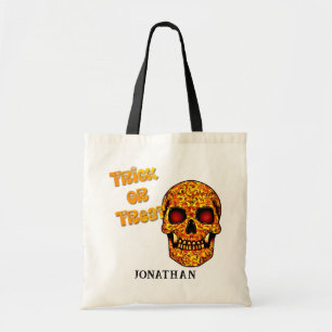 Bolso De Tela Nombre personalizado Halloween Truco o trato llame