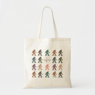 Bolso De Tela Nombre personalizado inicial Bigfoot retro bosque