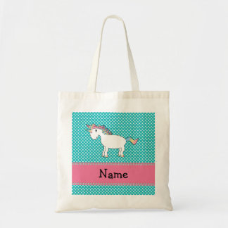 Bolso De Tela Nombre personalizado lindo unicornio