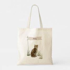 Bolso De Tela Nombre personalizado Mascota de gato bengalí