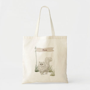 Bolso De Tela Nombre personalizado Mascota de gato persa
