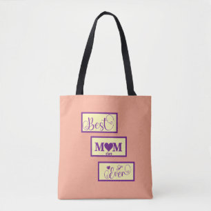 Bolso De Tela Nombre personalizado mejor mamá jamás pINK ROSE
