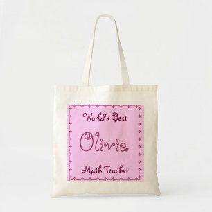 Bolso De Tela NOMBRE PERSONALIZADO: Mejor profesor de MATEMÁTICA