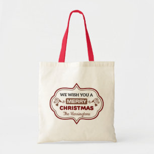 Bolso De Tela Nombre personalizado Merry Christmas tothbags