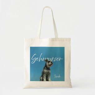 Bolso De Tela Nombre Personalizado Miniatura Schnauzer Amante de