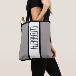 Bolso De Tela Nombre personalizado minimalista simple moderno ra