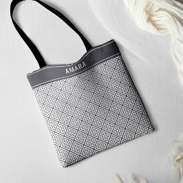 Bolso De Tela Nombre personalizado Moda elegante patrón de clave