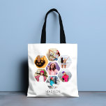 Bolso De Tela Nombre personalizado moderno de varios Collages de<br><div class="desc">Multi Collage de fotos Modern Personalized Name Tote Bags incluye un collage de fotos de tus fotos favoritas en forma de hexágono. Personalizado con tu nombre en escritura negra moderna. Perfecto para cumpleaños, Navidades, Día de la Madre, abuelos, hermana, mejor amiga y más. FOTO TIP: centra tus fotos antes de...</div>