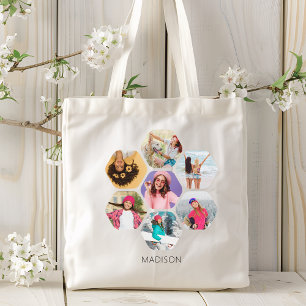 Bolso De Tela Nombre personalizado moderno de varios Collages de