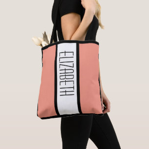 Bolso De Tela Nombre personalizado moderno simple minimalista ra