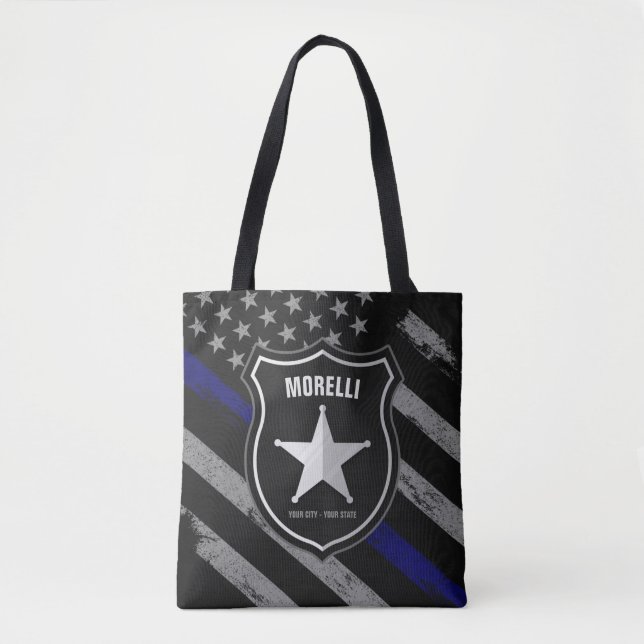 Bolso De Tela NOMBRE Personalizado Oficial de Policía Sheriff Co (Anverso)