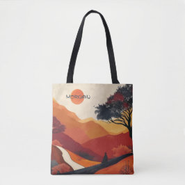 Bolso De Tela Nombre personalizado, paisaje cálido de otoño, art