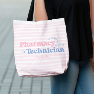 Bolso De Tela Nombre personalizado Pastel Técnico de Farmacia