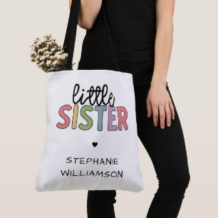 Bolso De Tela Nombre personalizado Pequeña hermana Cuta personal