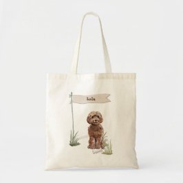 Bolso De Tela Nombre personalizado Perro Mascota de Cockapoo mar