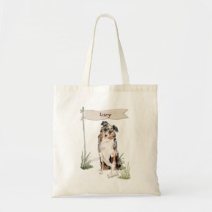 Bolso De Tela Nombre personalizado Perro Mascota pastor australi