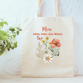 Bolso De Tela Nombre personalizado personalizado Flor silvestre 