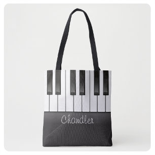 Bolso De Tela NOMBRE Personalizado Pianista Claves De Piano Maes