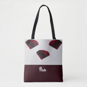 Bolso De Tela Nombre personalizado piedras preciosas rojas