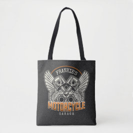 Bolso De Tela NOMBRE personalizado Pistons Wings Motorcycle Bike
