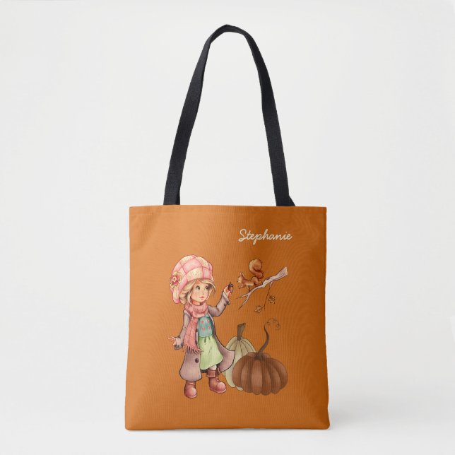Bolso De Tela Nombre personalizado regalo de Acción de Gracias (Anverso)