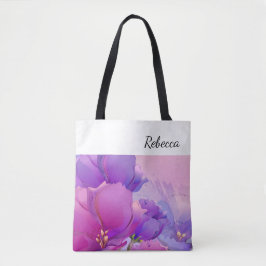 Bolso De Tela Nombre personalizado | Regalo de pintura de flores