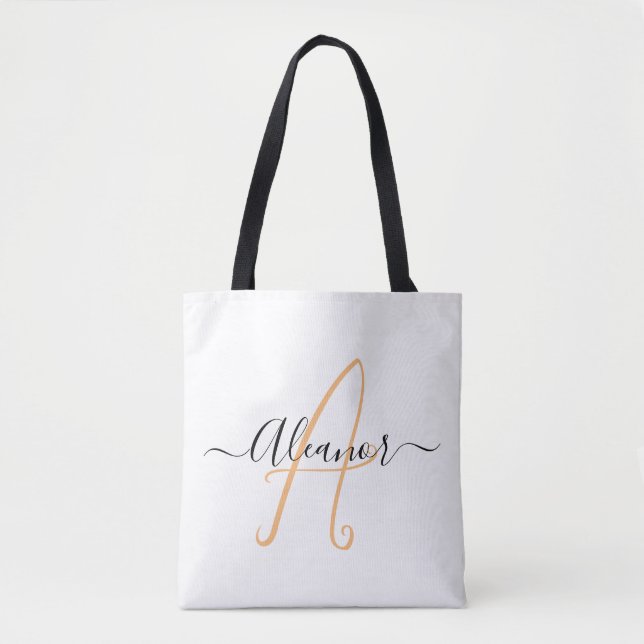 Bolso De Tela Nombre personalizado regalo elegante de la madre (Anverso)