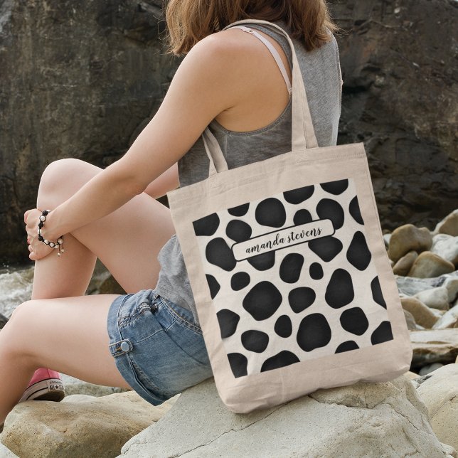 Bolso De Tela Nombre personalizado Resumen del patrón de tipogra (Subido por el creador)