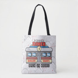 Bolso De Tela NOMBRE personalizado Retro 50 Diner Rótulo 50 Atóm
