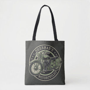 Bolso De Tela NOMBRE personalizado Retro motociclista militar