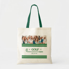 Bolso De Tela Nombre personalizado Retro Verde amante del golf