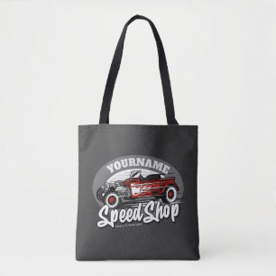 Bolso De Tela NOMBRE Personalizado Rockabilly Roadster Speed Sho