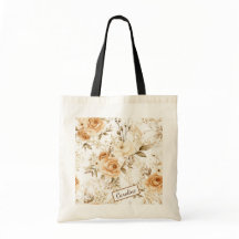 Nombre personalizado Rosas rusos de boho neutrales